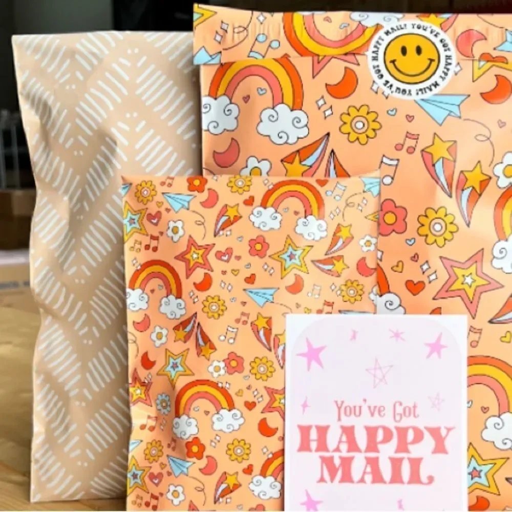 Poly Mailers 6x9 10x13 14.5x19 35 pieces 35 stickers